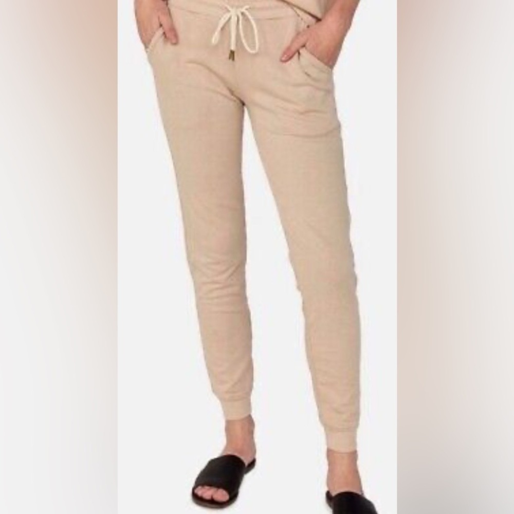 MATE The Label Organic Cotton Terry Jogger Beige Size XS